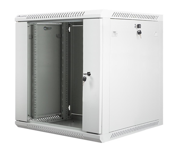 LANBERG Szafa instalacyjna wisząca 19'' 12U 600X600mm szara (drzwi szklane) WF01-6612-10S - 455394 - zdjęcie